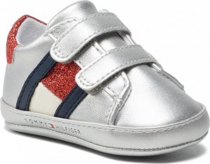 Tommy Hilfiger Velcro Shoe Silver T0A4-32110-1070